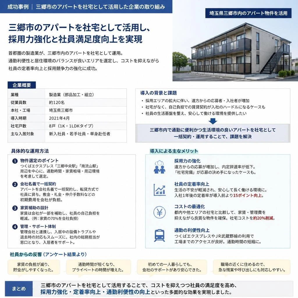 事例紹介：成功した社宅運用