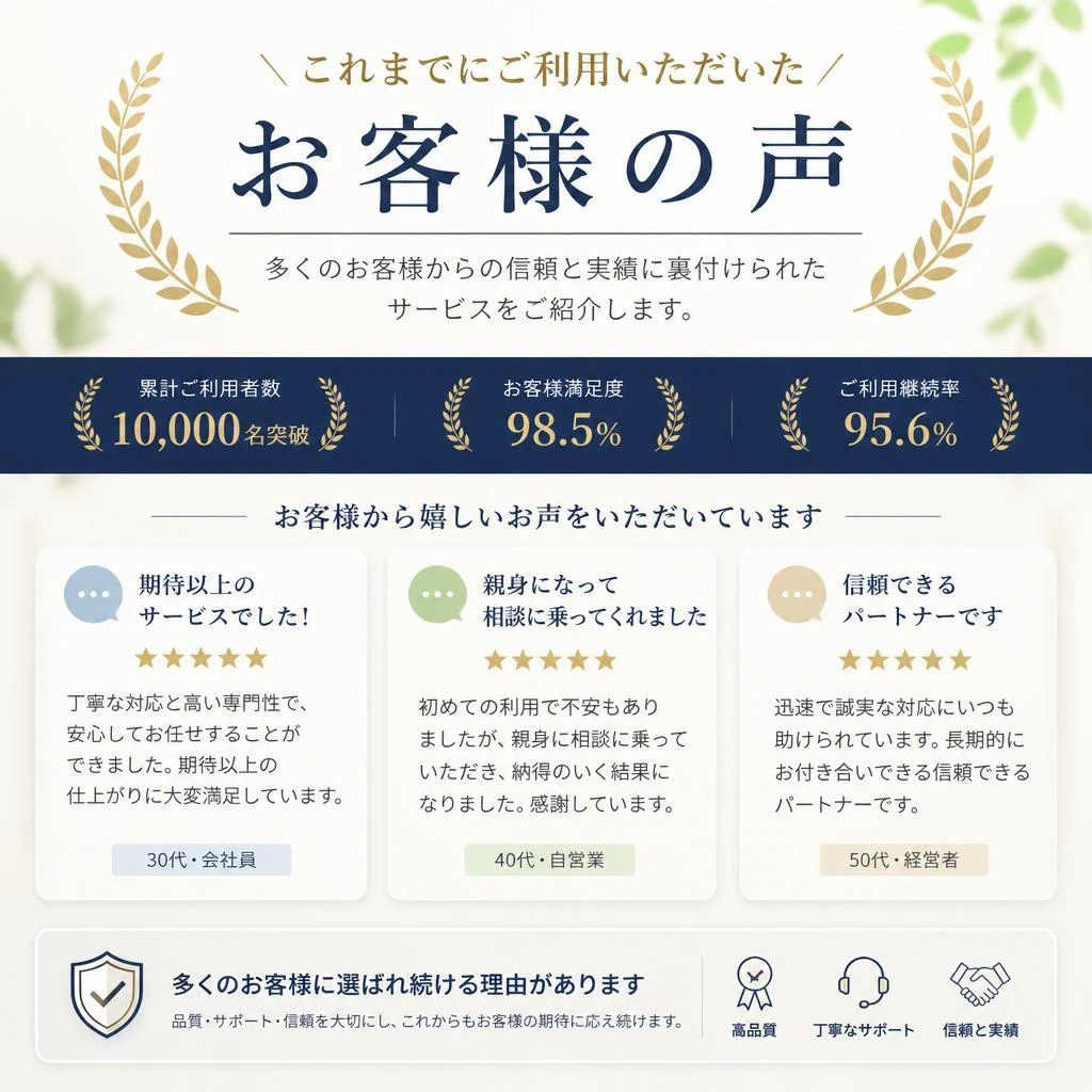 お客様の声 - 実績と信頼