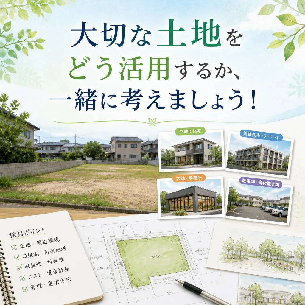 大切な土地をどう活用するか、一緒に考えましょう！