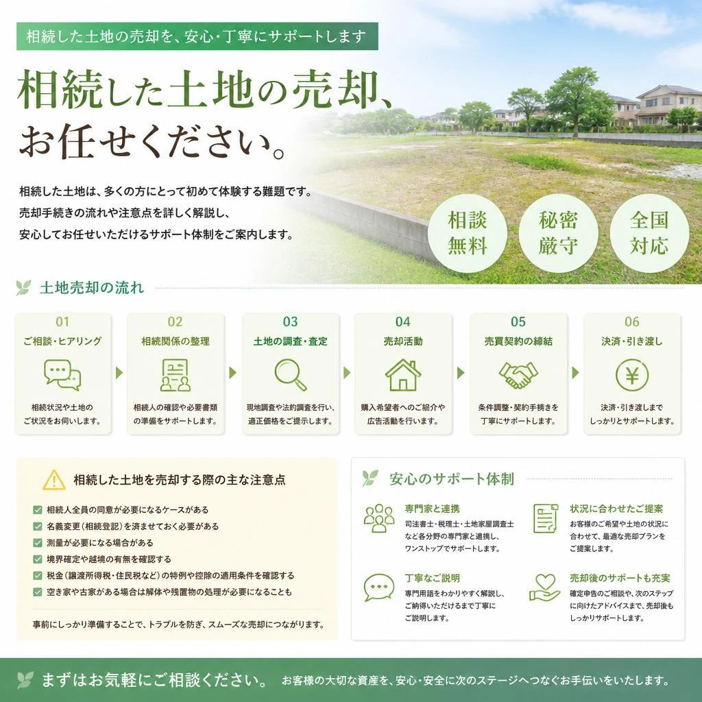 相続した土地の売却：煩雑な手続きに不安を感じている方へ
