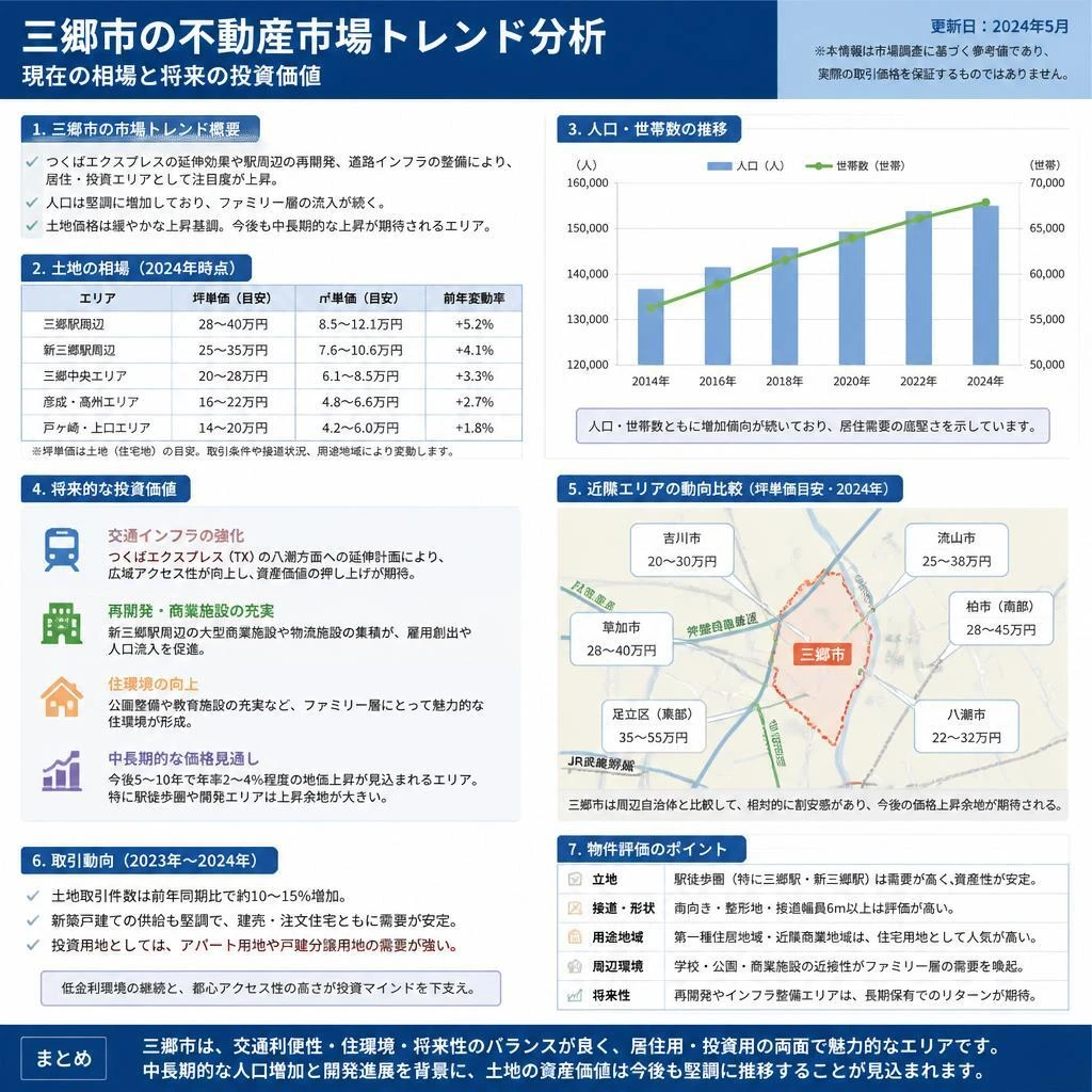 市場動向分析：三郷市の不動産市場はどうなっている？