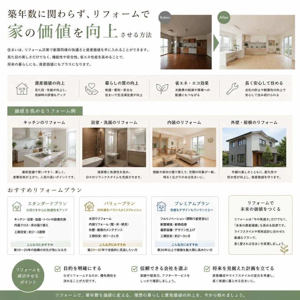 リフォームで価値向上