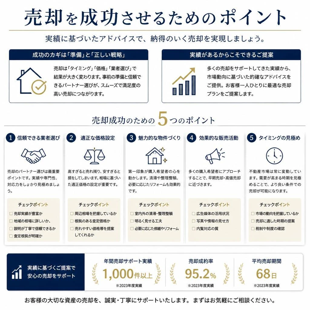 成功する売却のための3つのポイント