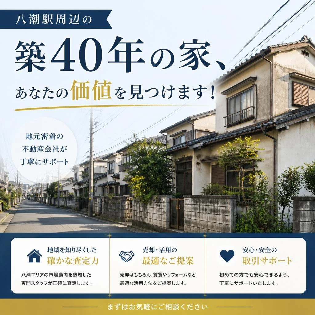 八潮駅周辺の築40年の家、あなたの価値を見つけます！
