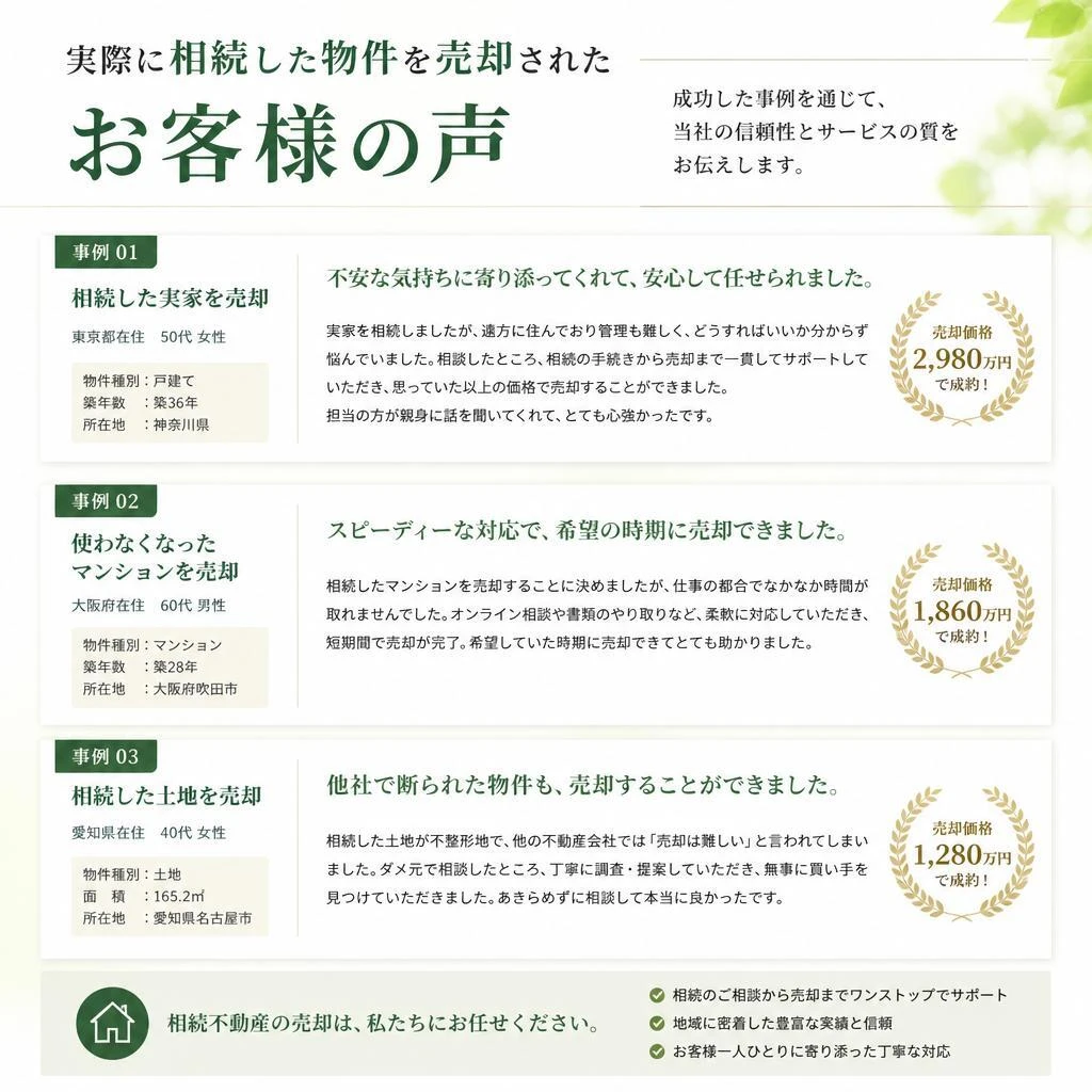 お客様の声：実績に基づいた安心のサポート