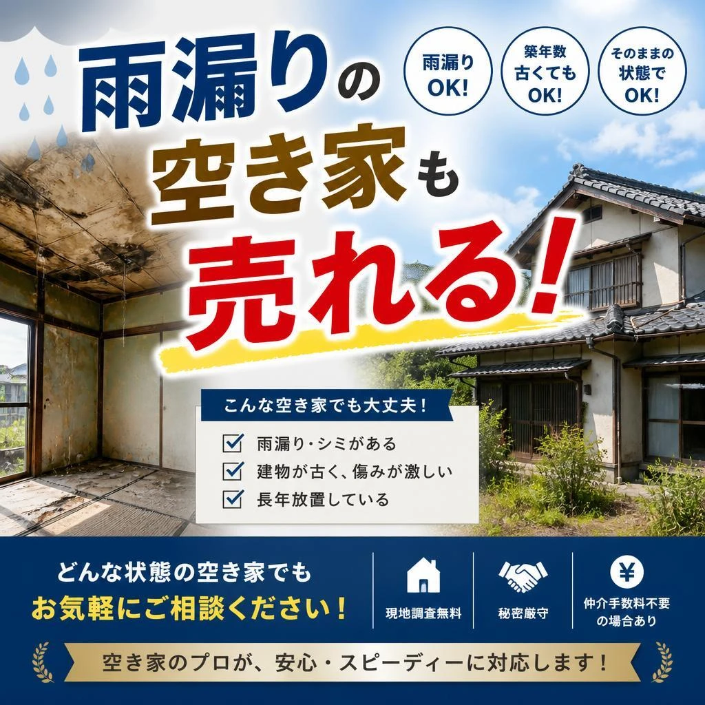 雨漏りの空き家も売れる！