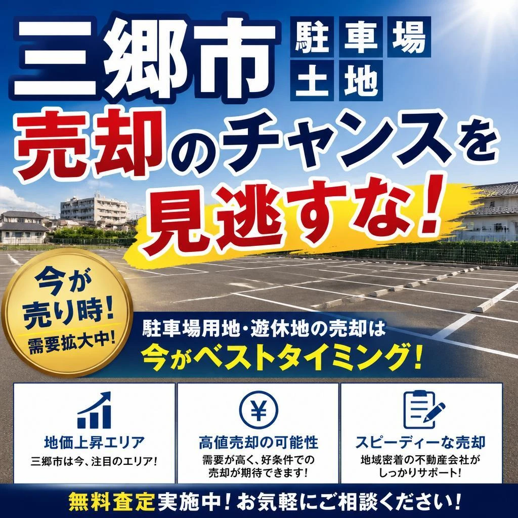 三郷市の駐車場土地、売却のチャンスを見逃すな！