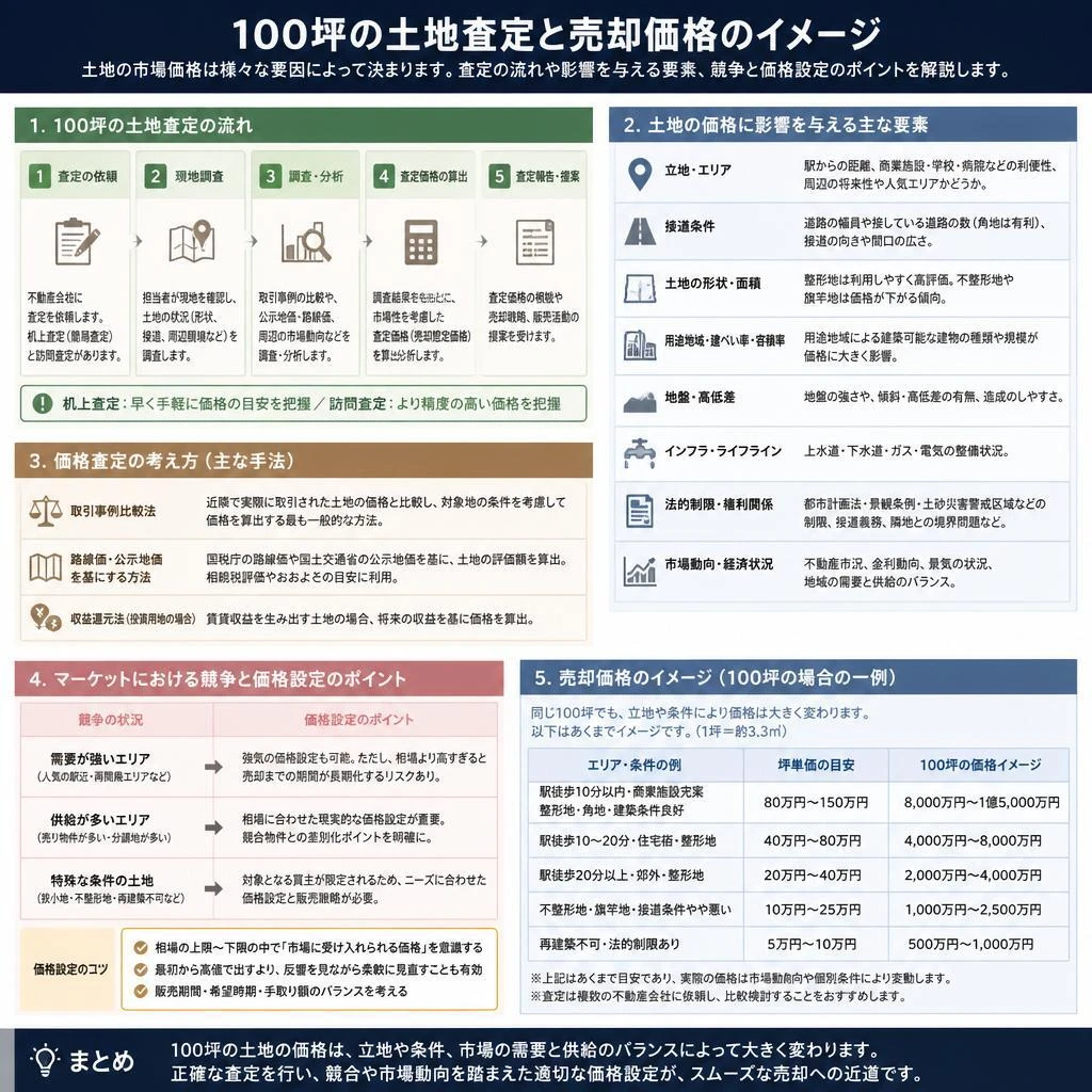 100坪の土地の適正市場価格は？