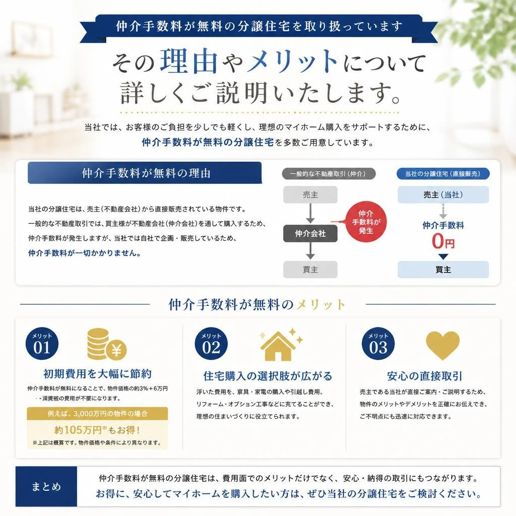 仲介手数料が無料の理由