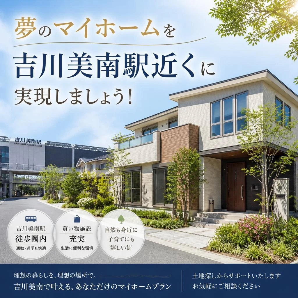 夢のマイホームを吉川美南駅近くに実現しましょう！