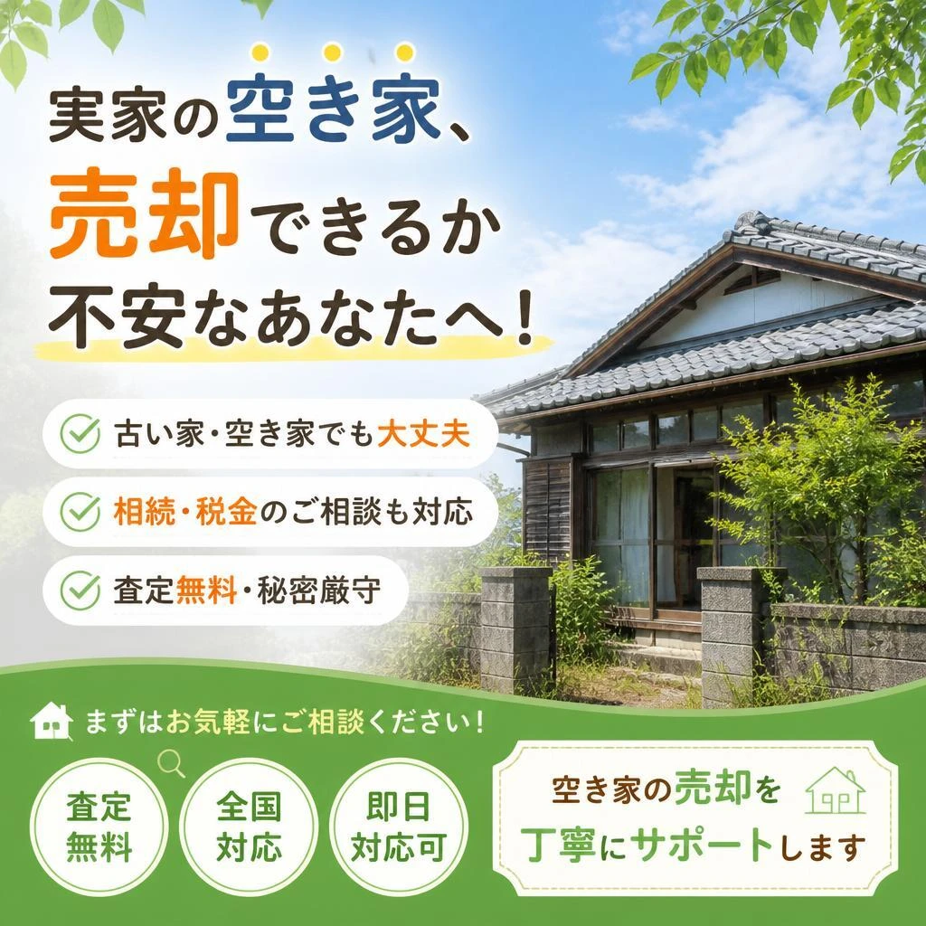 実家の空き家、売却できるか不安なあなたへ！