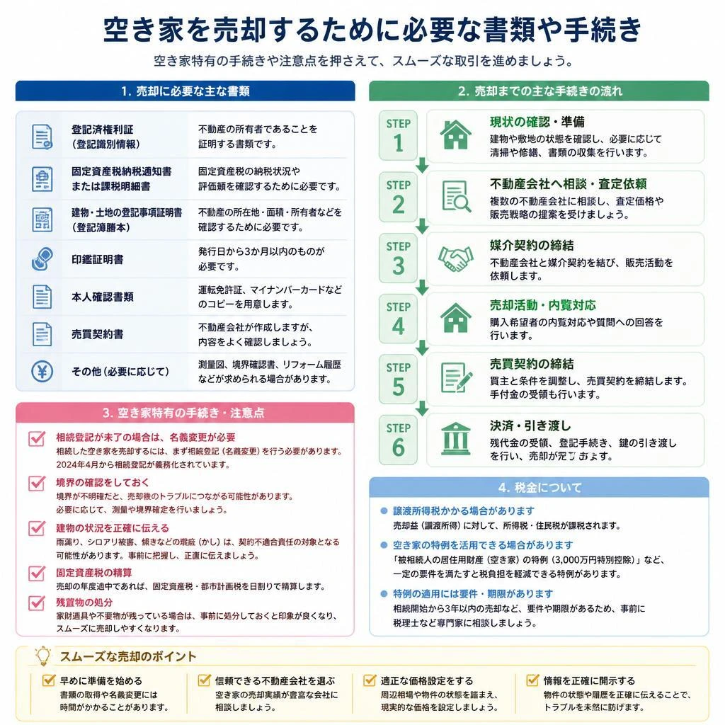 空き家の売却に必要な手続き