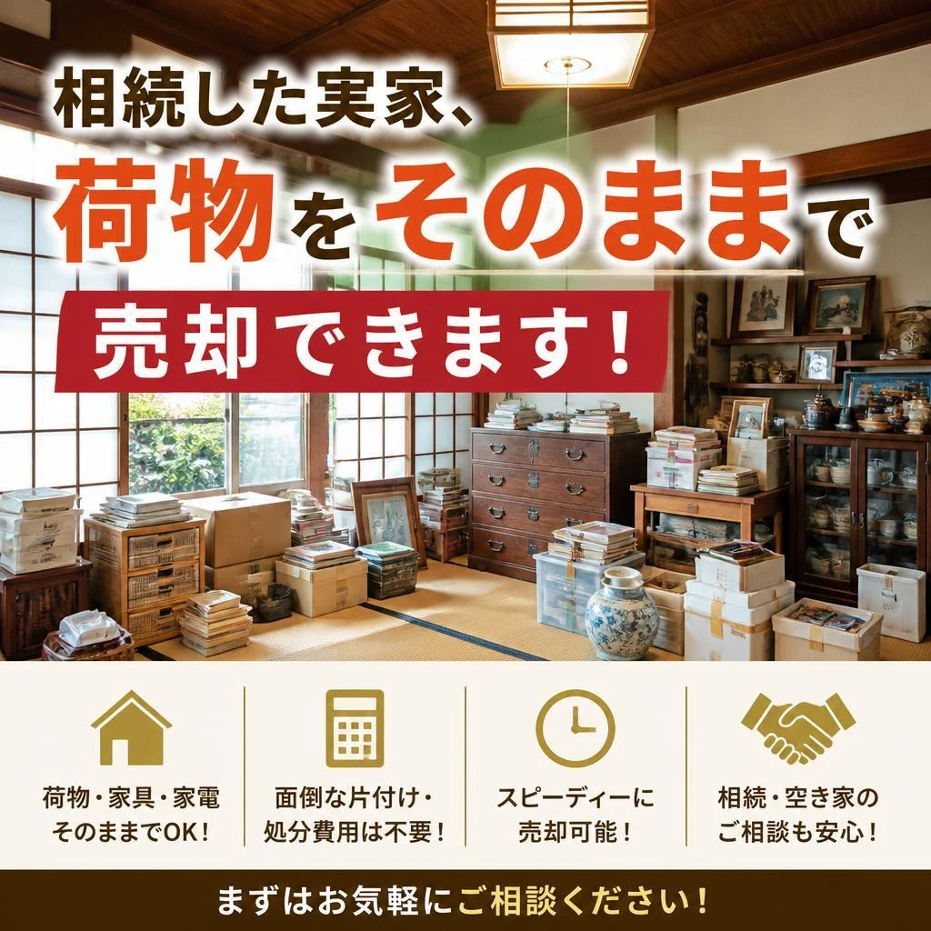 相続した実家、荷物をそのままで売却できます！