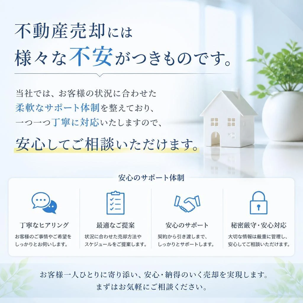 不安を解消するサポート体制