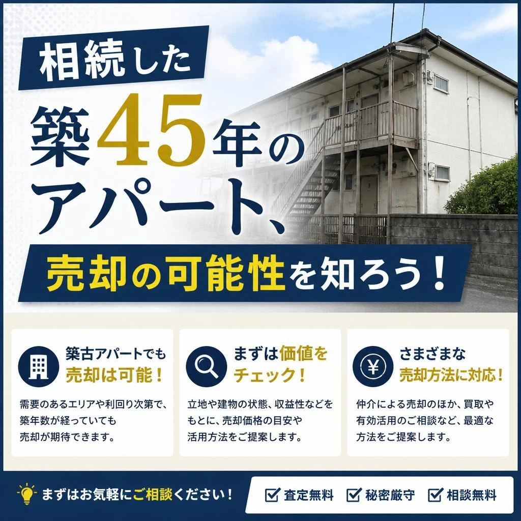 相続した築45年のアパート、売却の可能性を知ろう！