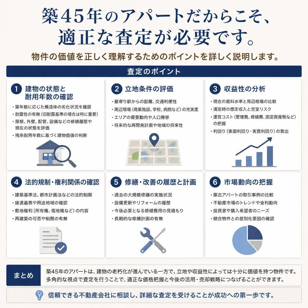 築45年アパートの物件査定の重要性