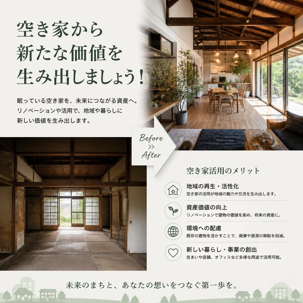空き家から新たな価値を生み出しましょう！