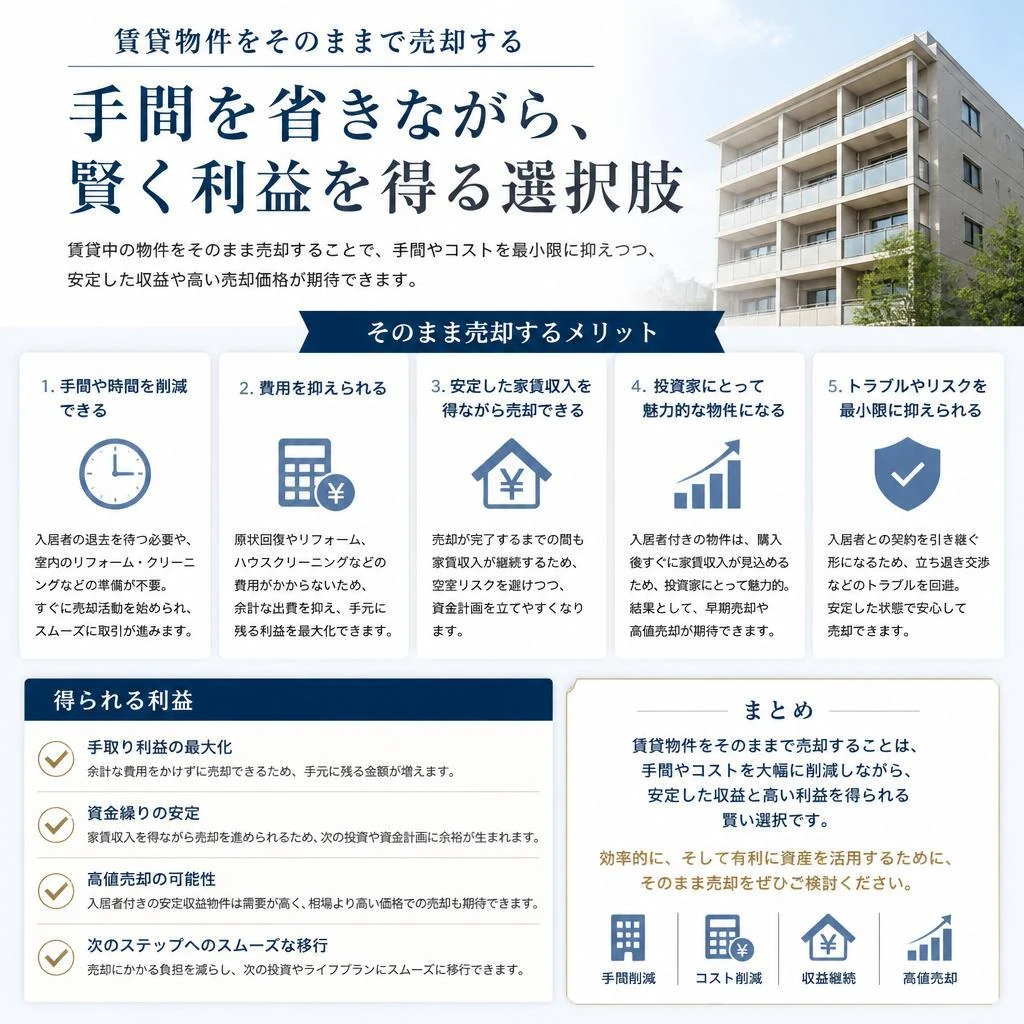 2. 賃貸物件をそのままで売却するメリット