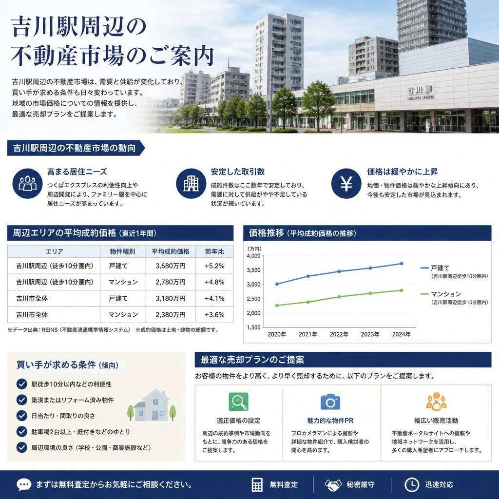 𠮷川駅周辺の市場動向