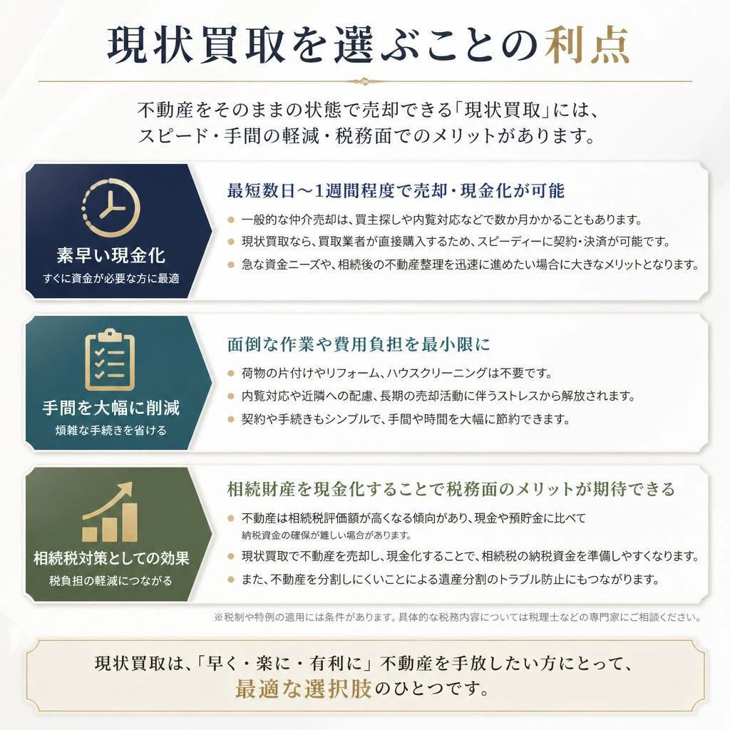 現状買取のメリットとは？